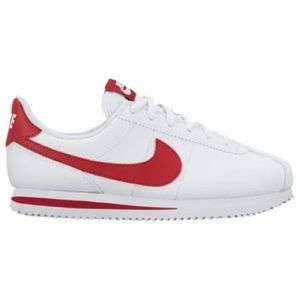 White and Red Nike Cortez Blogger Favorite